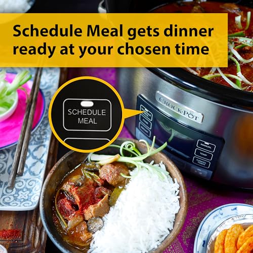 Crock-Pot TimeSelect Digital Slow Cooker | Programmable Digital Display | 5.6 L (7+ People) | Keep Warm Function | Energy Efficient | Stainless Steel [CSC066]