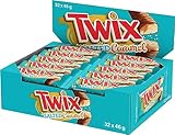 TWIX Caramel Salé - Barres chocolat au lait, caramel salé et biscuits - Grand format contenant 32 sachets de 46g - 1,472kg