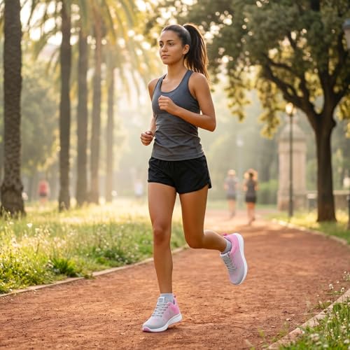 Image of Padgene Womens Sneakers Lightweight Tennis Walking Shoes Sports Running Shoes for Woman Mesh Breathable Gym Fashion Sneakers Athletic Comfortable Casual