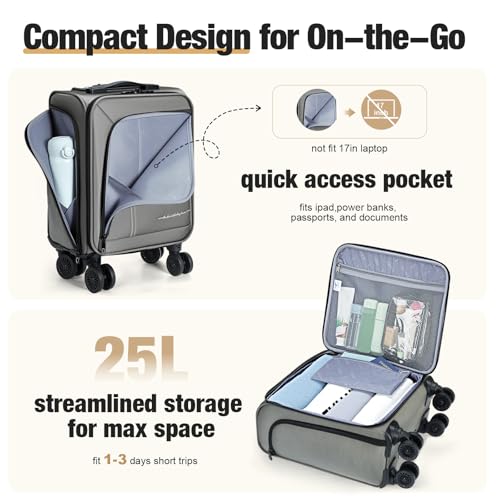 Tonyeee 17 Inch Underseat Carry-On
