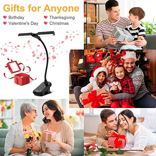 Reading Light For Book In Bed - Birthday Gifts For Women Mother Men, Book Light 2 Adjustable Lamp With Clip-On Led Rechargeable 3 Colors&8 Brightness, Christmas Stocking Stuffer Gifts For Mom Kids #TOP1
