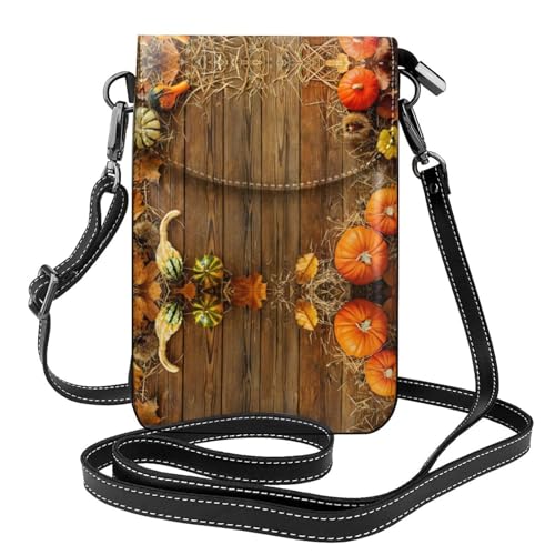 Sac à bandoulière citrouille d'automne en tissu doux pour sorties et monnaie