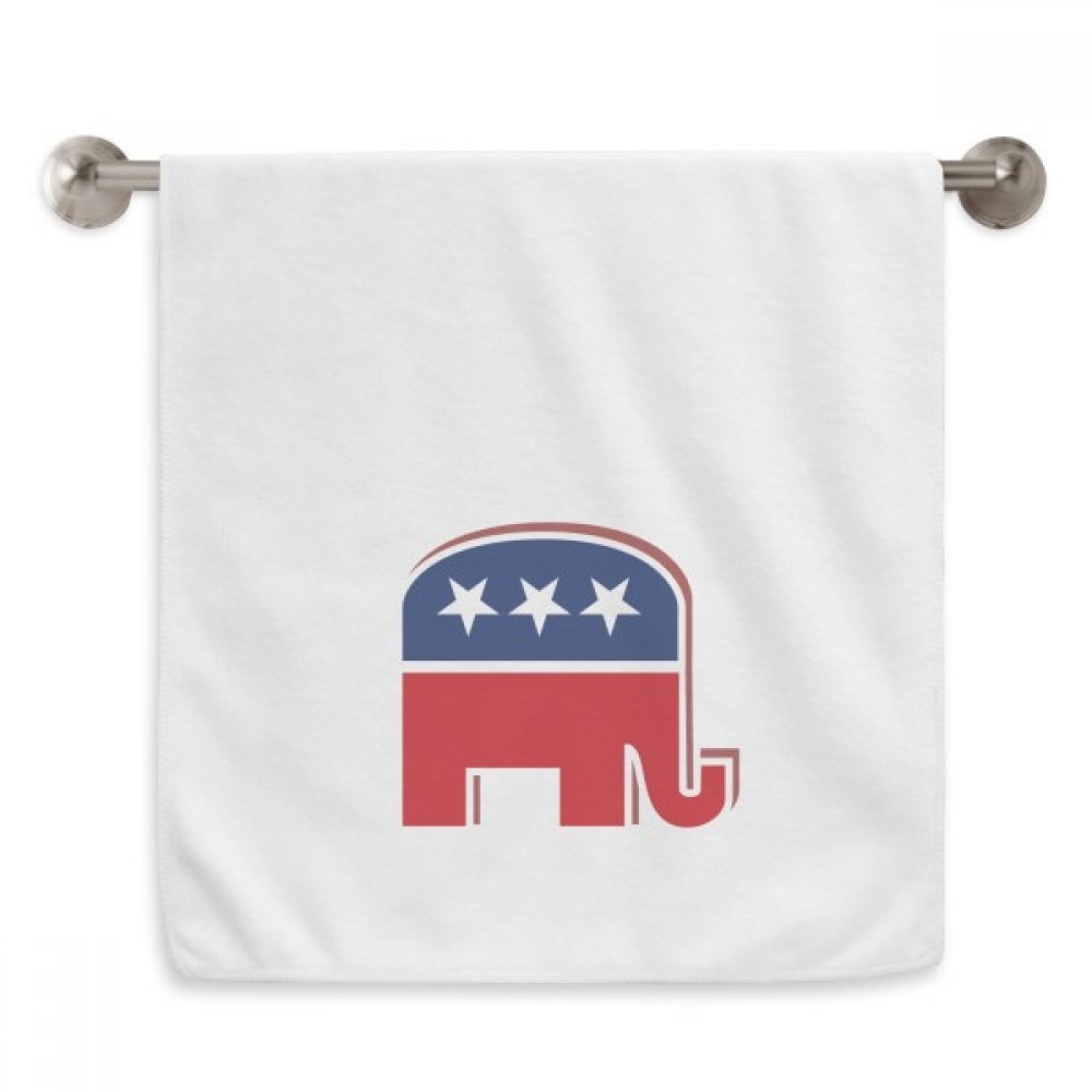 Serviette américaine éléphant républicain blanc essuie-mains et visage 13x29"