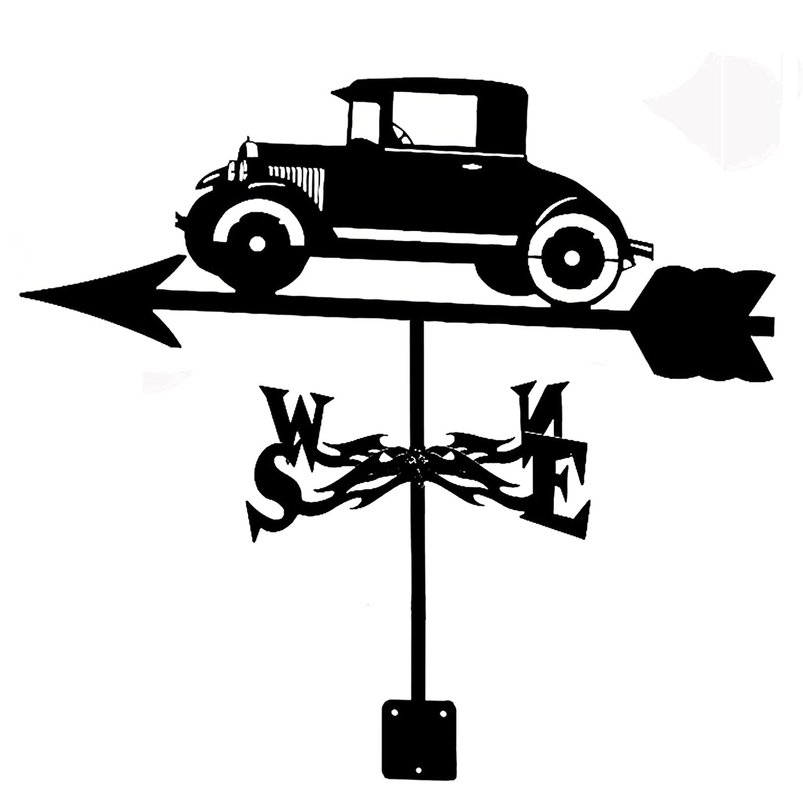 WIQUYBML Weathervanes Stainless Steel Wind Vane Farm Scene Garden Stake Weathercock Direction Indicator/Car/50 * 35Cm
