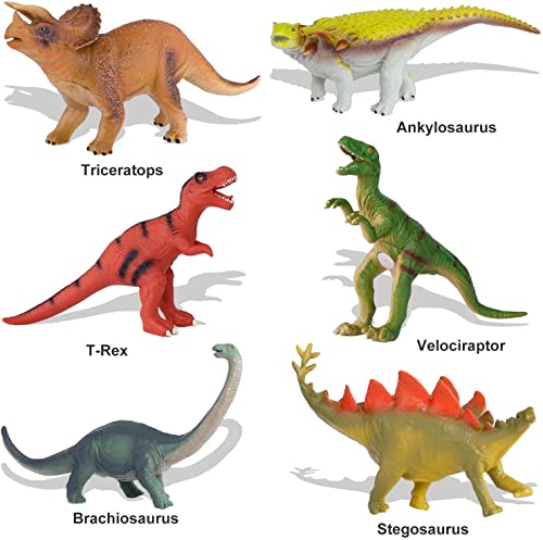 image for TEPSMIGO Jumbo Dinosaur Toys, 6PCS Big Dinosaur Set, Huge Soft Realist