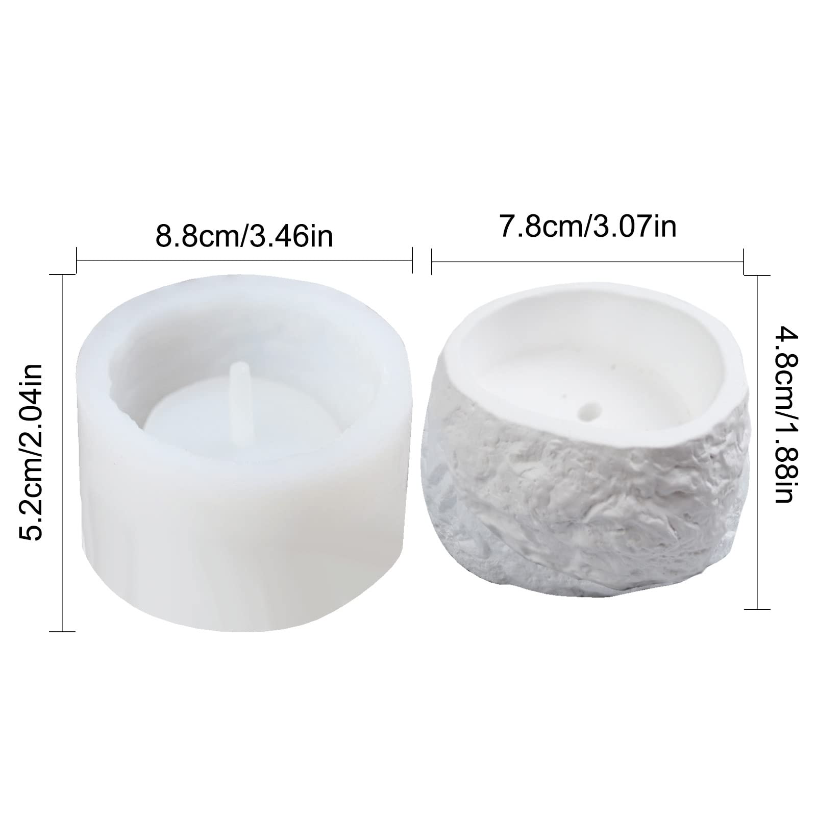 5 Moules pour Fleurs en Silicone - Moule à Bougie en Pot Fleur Fait Main - Silicone Moules pour Résine Époxy Béton Planteur Argile Ciment Moules Bougeoir Moule