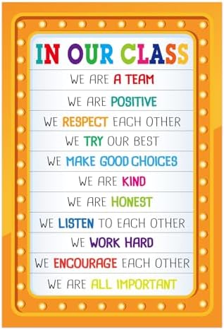 FaCraft Classroom Rules Poster,12" x 18" Motivational Poster Classroom Decorations,Classroom Inspirational Posters for High School Middle School Elementary Teacher Classroom Supplies
