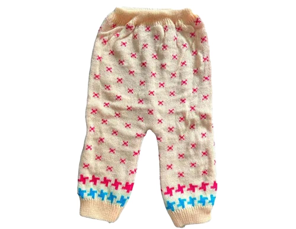 Baby Unisex New Born Baby Boys Girls Soft Comfortable Trendy Woolen Round Neck Sweater Set with Payjami, Cap and Pair of Booties for Toddlers Beige - Image 4 thumbnail