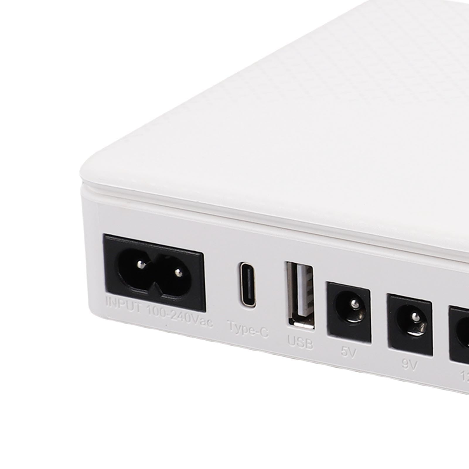 Mini UPS DC Batería de Respaldo Fuente de Alimentación Ininterrumpida 20800mAh ABS 18W para Enrutador Módem Cámara con USB Tipo C PoE Enchufe de la UE para Red de Oficina en Casa (Estándar