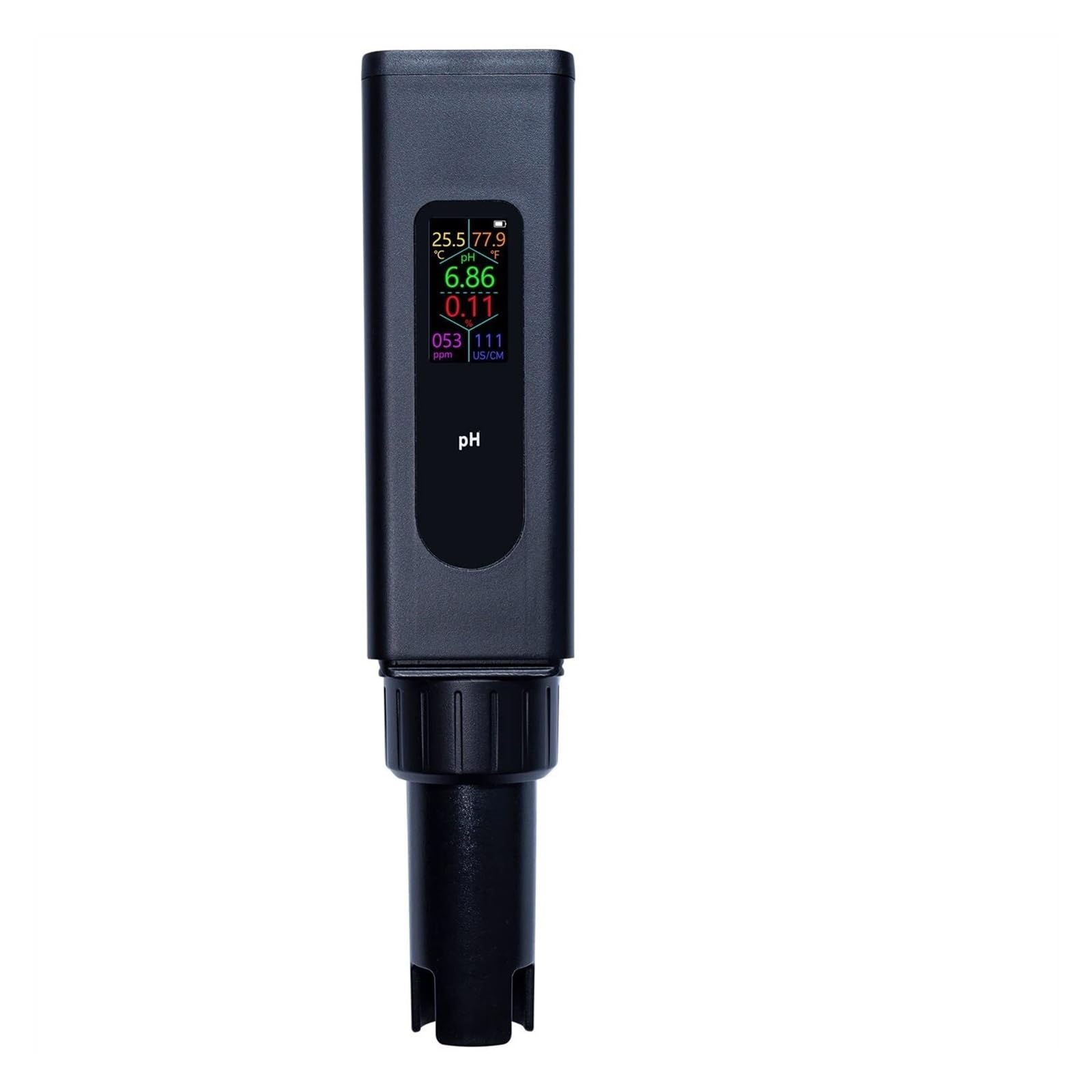 Testeur PH, Ph-mètre numérique Recharable 5-en-1 pH/TDS/EC/salinité/température avec afficha simultané des données for la culture hydroponique, les Aquariums et laboratoires(Rechargeable)