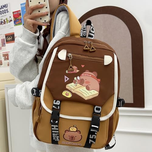 Image of Tinytot 30 Litre, Japanese Korean Style Capybara Niche College Students Light weight School bag Women's Travel Backpack