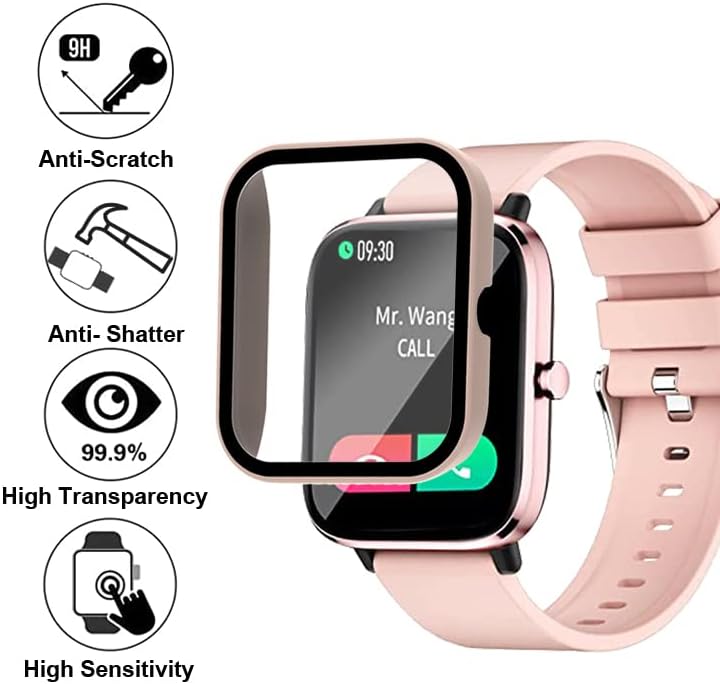 Miniatura 4 de Fundas de reloj con protector de pantalla para T45S, compatibles con reloj inteligente SOUYIE Choiknbo T45S de 1.7 pulgadas, funda rígida de