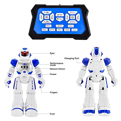 Cradream RC Robot for Boy Smart Robots Toys ,Programmable Remote Control Robot,Boys Girls Birthday Gift (Blue) - Thumbnail 3