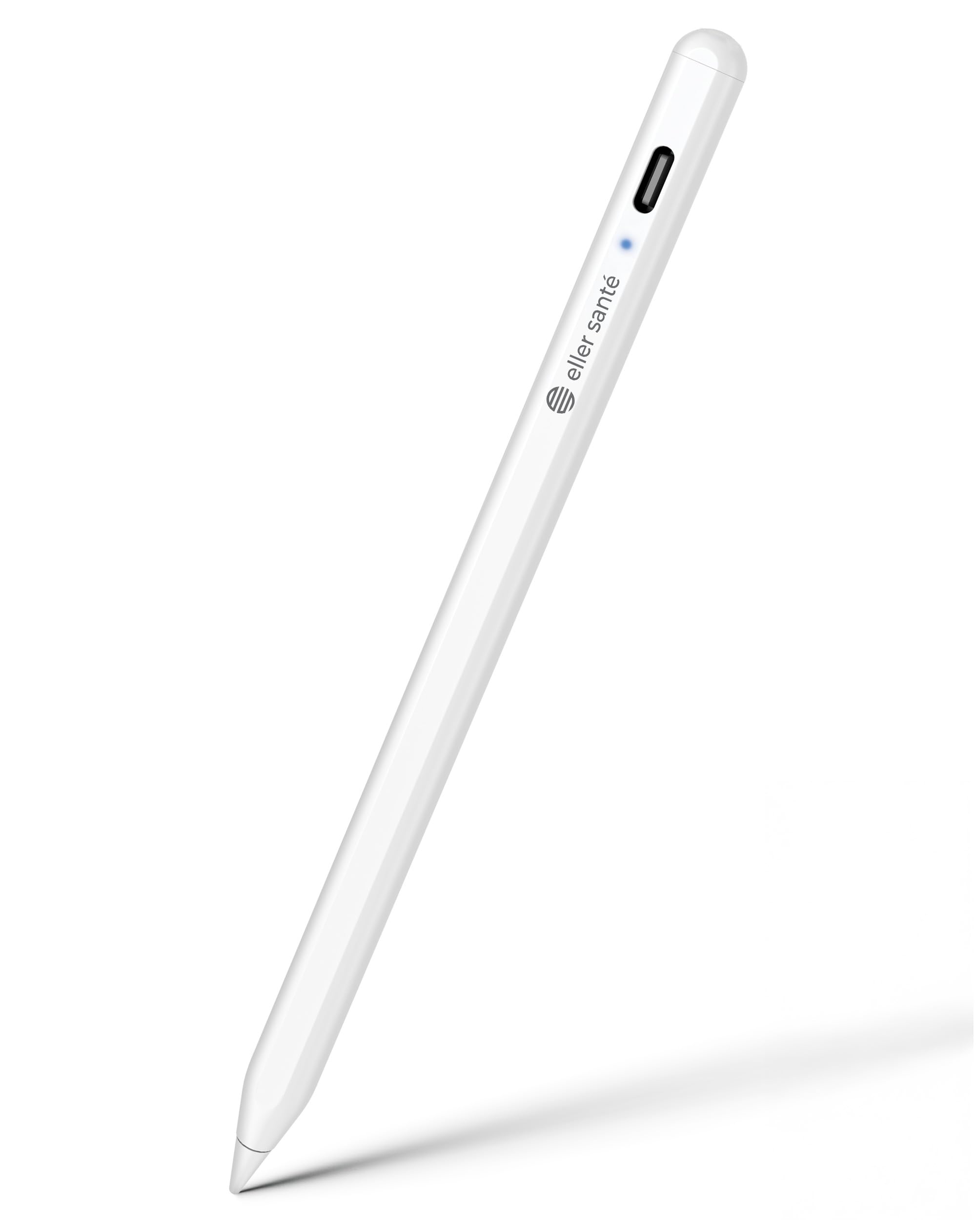 eller santé® Universal Stylus Pen for Touch Screen Devices Compatible with Android, iOS, Tablets & Smartphones iPad Pencil Palm Rejection Power Display Tilt Sensitivity Magnetic Adsorption- White