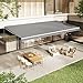 AECOJOY 12'×10' Manual Retractable Awning Sun Shade Patio Awning Cover Outdoor Patio Canopy Sunsetter Deck Awnings with Manual Crank Handle, Grey