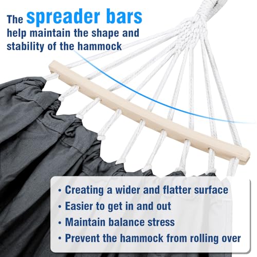Hängematte Mit Holzstange 200x80cm - Garten Hängematte Für 1 Person Bis 120kg