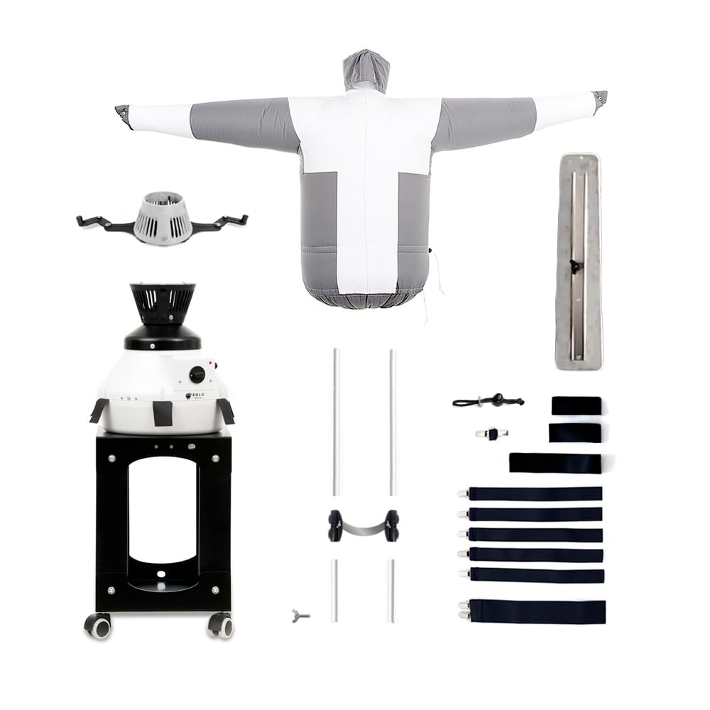 EOLO RepaSSecheur SA11 S INOX Repasse Sèche automatiquement chemises chemisiers Rafraîchir vêtements avec air froid Repassage vertical professionnel Base de support avec 4 roues Garantie 5 Ans A++