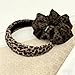 Efficewery Leopard Headband and Scrunchie Set for Women, 1 Padded Hair Band + 1 Elastic Scrunchie, Cotton & Tulle Fabric, High Stretch Fashion Hair Accessories (Leopard Print Brown)