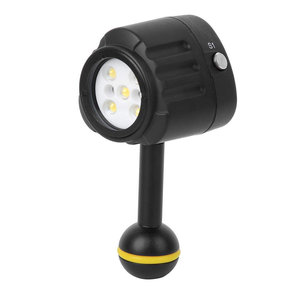 Luce Subacquea LED, Lampada Video Impermeabile per Fotografia e Riprese Subacquee fino a 40 m, Illuminatore da Immersione per Fotocamera, Action Cam e Attrezzatura Diving