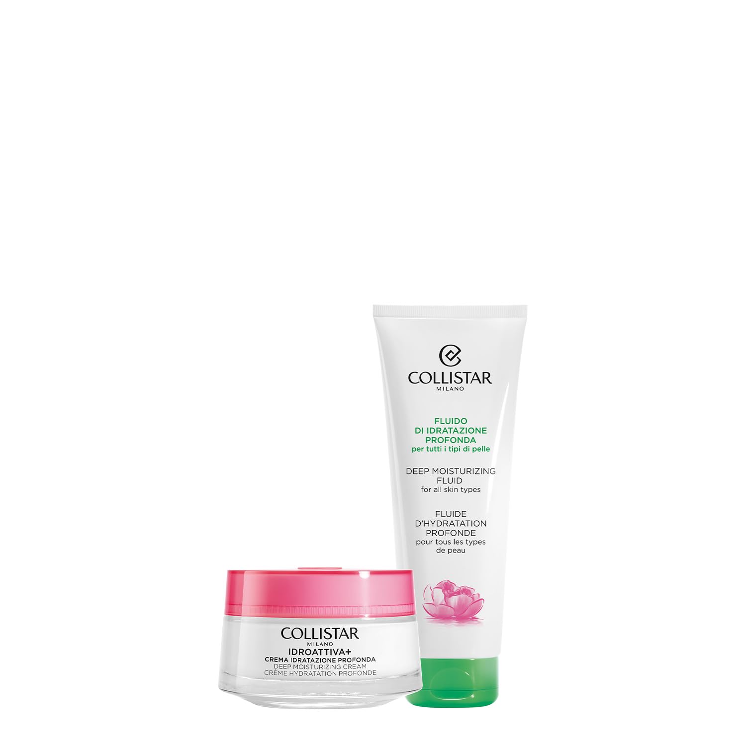 Collistar Cofanetto Viso, Crema Idratazione Profonda 50 ml + Fluido Idratazione Profonda 100 ml, Set Regalo Idratante e Protettivo, Formula Vegan
