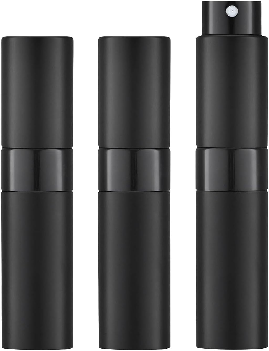 Loiisgy 8ML Portable Mini Perfume Atomizer Spray Bottle, Empty Cologne Dispenser, Portable Sprayer, Travel Refillable Atomizer Sprayer for Perfume, Fragrance (3 Pack, Black)