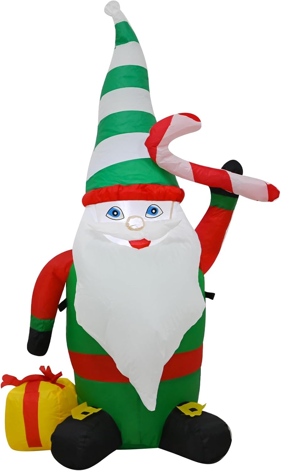 TRMESIA 4FT Inflatable Christmas Gnome Indoor Outdoor Decoration,with LED Lights Garden Yard Lawn Ornament Perfect for Xmas Blow up Decor, Christmas Themed Inflatable Decorations - Image 9