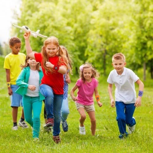 Lot De 6 Bandeaux Anti-transpiration Pour Enfants - En éponge De Coton, élastiques Et Colorés - Pour Football, Basket, Running Et Sports De Plein Air