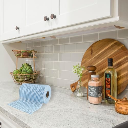 IDEA HOME - 2 Rollen mit je 100 Wischtüchern, 18x35cm, Blau, 200 Stück