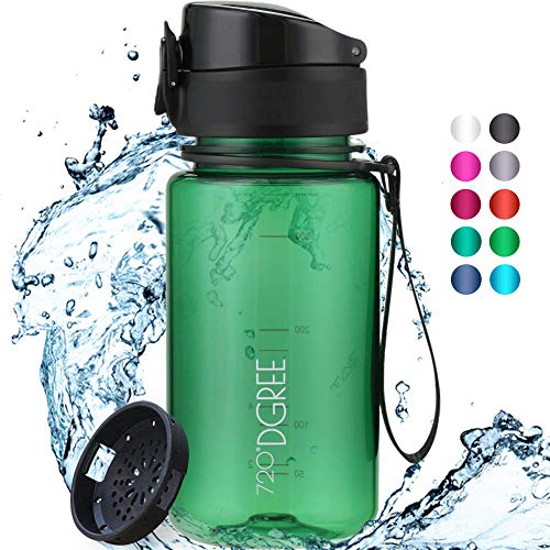 720°DGREE Bouteille en tritan uberBottle - 350ml, Rose Transparent | Gourde idéale pour Les Enfants, l'école, Sport, Yoga, randonnée, Voyages, Travail, fac, déplacements en Voiture | Bidon sans BPA