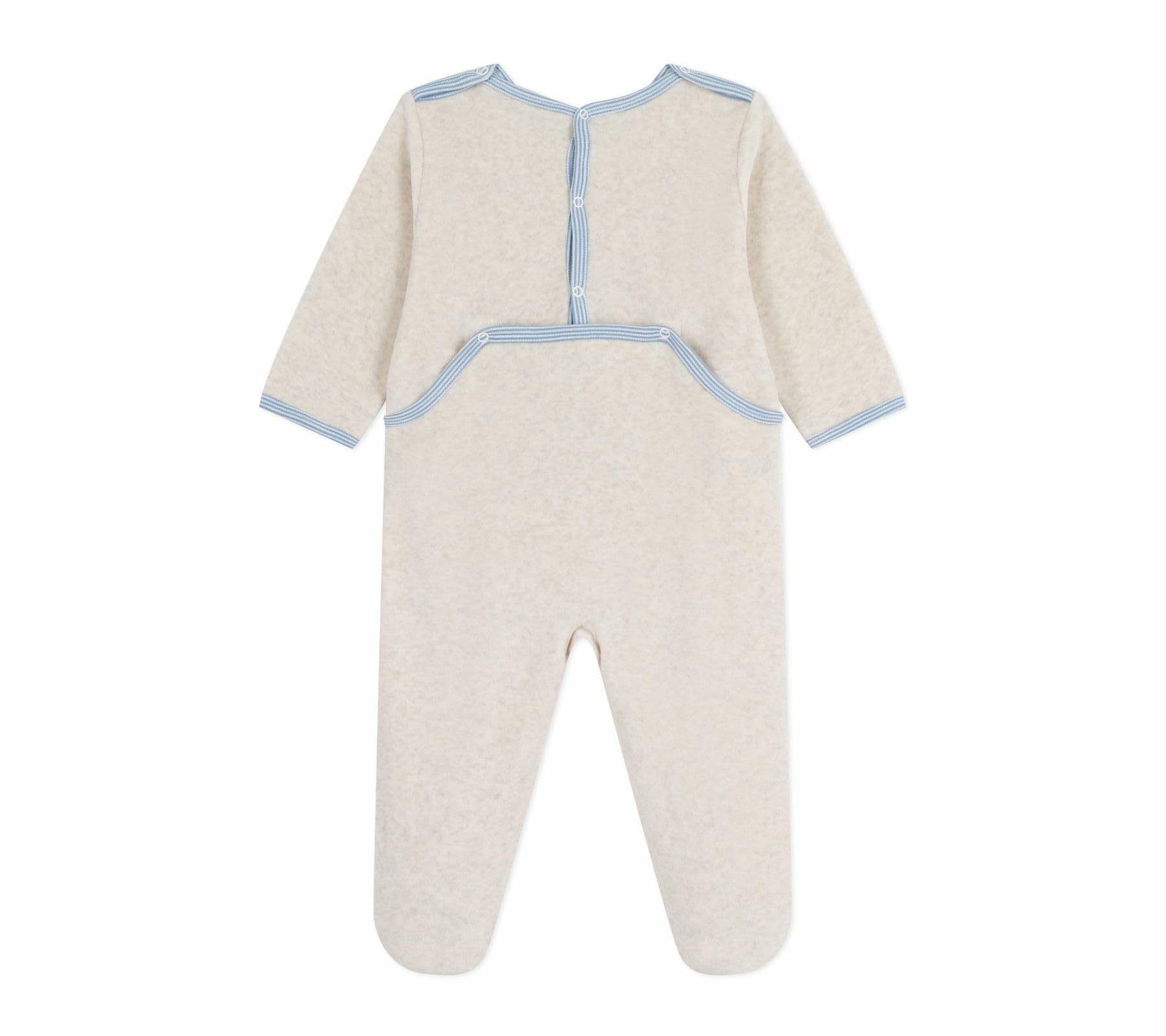 Petit Bateau Pyjama Bébé en Velours Ouverture au Dos Uni A0ee901 Vêtements Nuit Mixte bébé (Lot de 1)