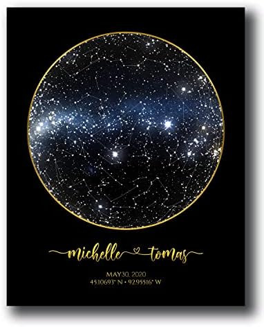 Custom Star Map Personalized Print Constellation Chart Night sky ...