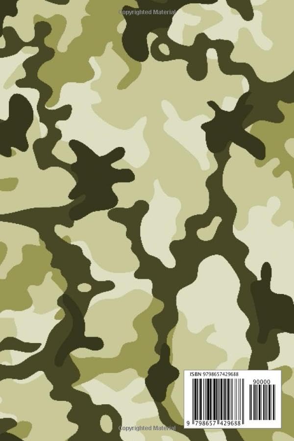 Notebook: Unlined Journal - 6 x 9 in unruled notebook - 100 blank plain pages - Military camouflage army green camo cover design - Image 2