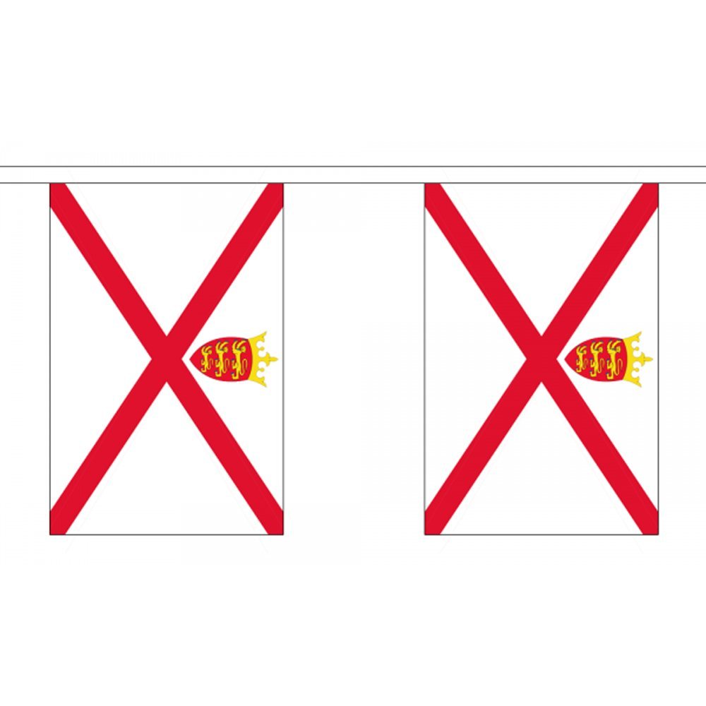 Flagtex Jersey Rectangle Fabric Bunting – 3m with 10 Flags – Fabric for Indoor & Outdoor Use – String Flags Banners Channel Islands British Crown Dependency UK — image 1