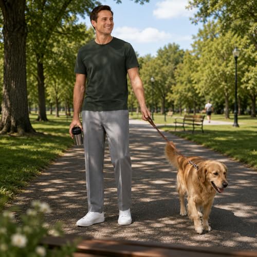 Image of Soojun Men's Classic Fit Flex Waist Flat Front Dress Pant