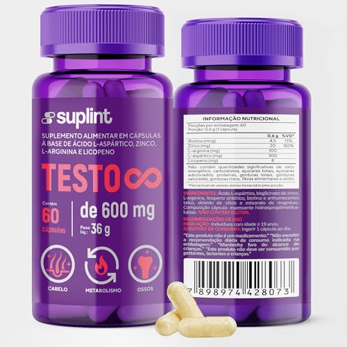 Suplementos para Homens 600 MG | Suporte ao Sistema Imunológico e Metabolismo | Suplementos Academia