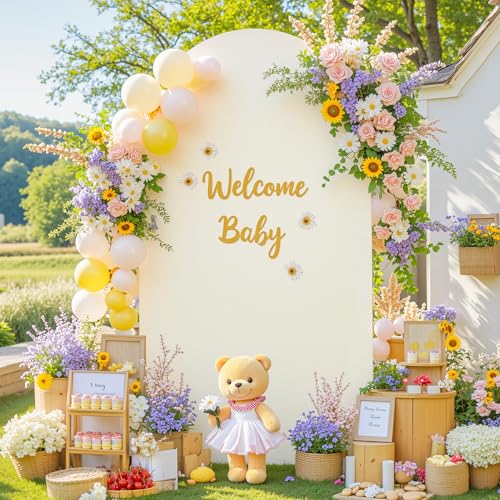 Funda para arco de fondo Ivory 7.2FT para bodas miniatura 3