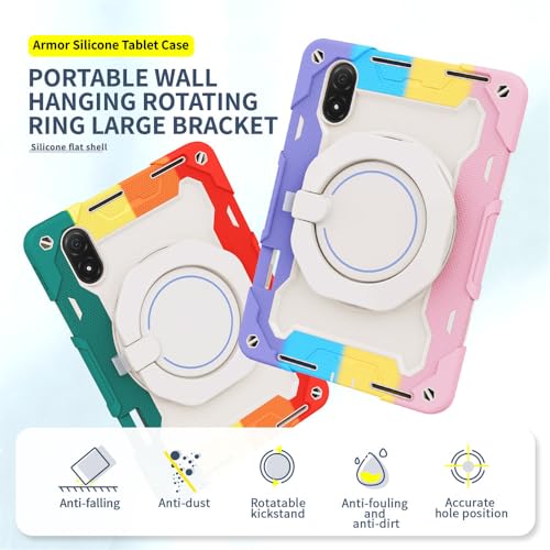 Funda Honor Pad V8 Pro JZ con soporte de anillo giratorio y correa rojo 2