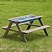 Gardenised Kids Picnic Play Table, Sandbox Table with Umbrella Hole and 2 Play Boxes with Removable Top, Gray (QI004476)