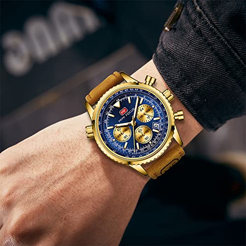 Image of AIMES Mens Watches Chronograph Waterproof Sport Military Watch for Men Analog Quartz Movement Stylish Wrist Watch Elegant Gift Watch for Men