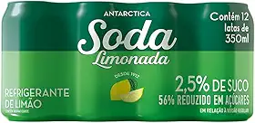 Pack de Refrigerante Soda Limonada Antarctica Lata 350ML, 12 unidades