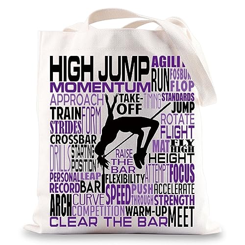 BWWKTOP Sacola de lona High Jump Sports Lovers Gifts Track And Field Gifts, Salto alto, One Size