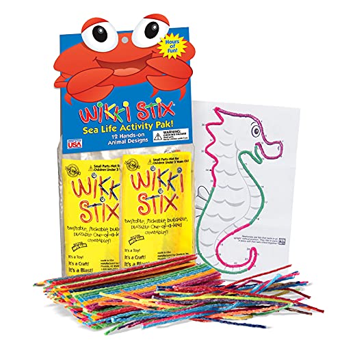 WikkiStix Sea Life Pak Features 12 Sea Creatures with Hands-on Activity and Fun Fact on Each Made in The USA!