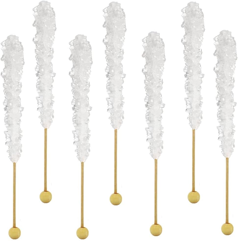 Fruidles White Rock Candy Lollipops Pops Candy Suckers, 6.5" (3-Pack)