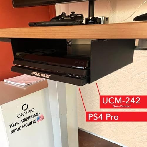 Oeveo Under Mount 242-12W X 4H X 11D | Under Desk Computer Mount For Small Form Factor Sff Computers And Pcs | Compatible With Playstation 4, Ps4 Pro, Ps4 Slim For Under Desk Gaming | Ucm-242 #TOP5