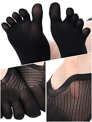 Pangda 6 Pairs Women Toe Socks No Show Toe Separator Full Finger Low Cut Liner Socks with Gel Tab4