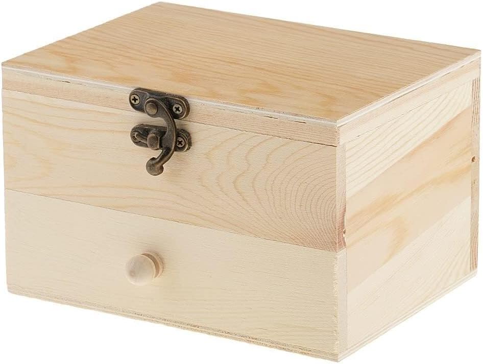 Layers Unifinished Plain Wooden Jewelry Box Wooden Necklace Wristband Ring Display Ornament Storage Box