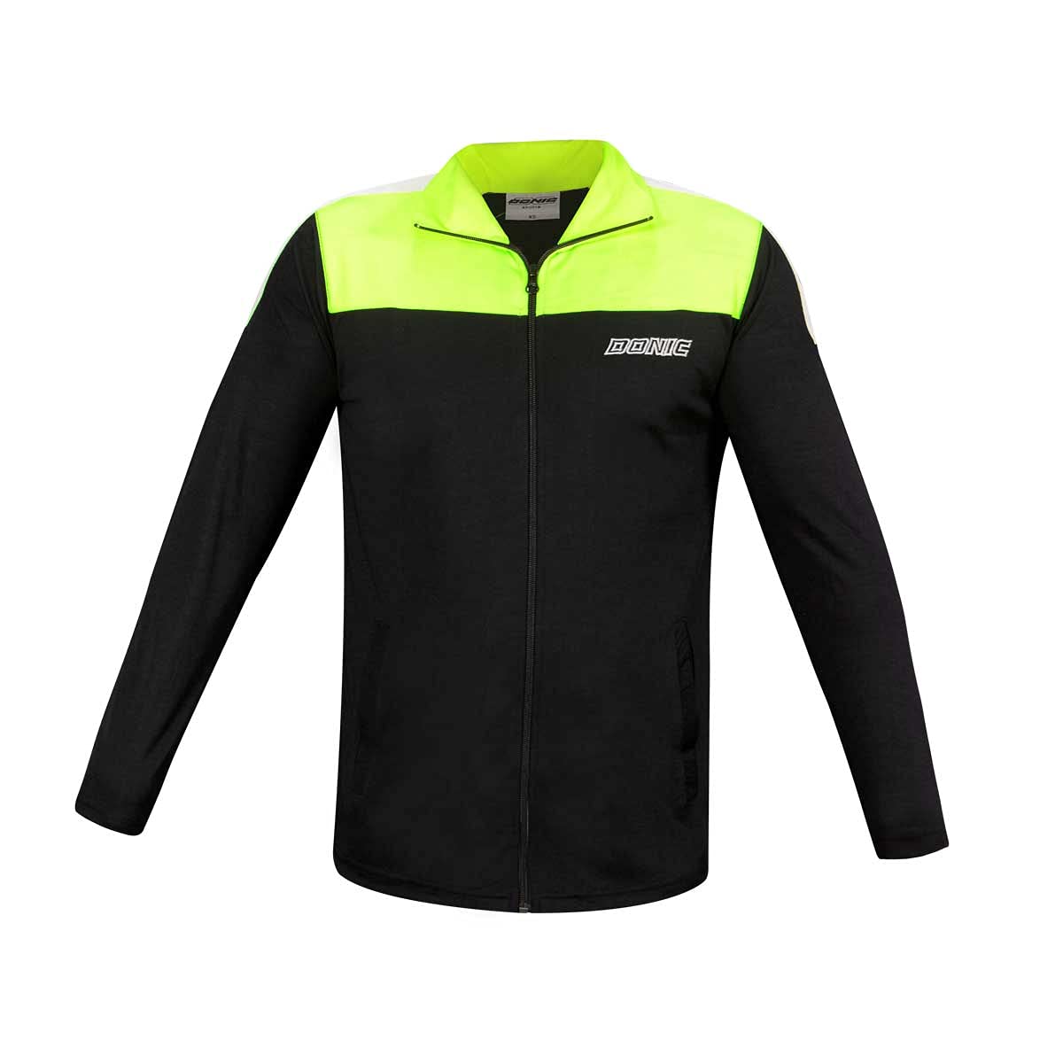 DONIC Fuse Boys Tracksuit Jacket | Lightweight & Comfortable | Full Sleeve & Zipper | 2 Side Pocket | For Sports, Training & Outdoor Workout | Material: Polyester | Color: Black-Neon Green | Size: 2XS-image-39