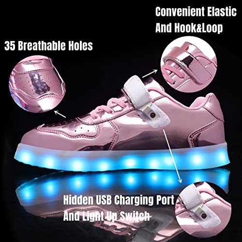 Wooowyet Kids LED Sneakers for Boys Hook&Loop Low Light Up Shoes LED Girls USB Recharging2