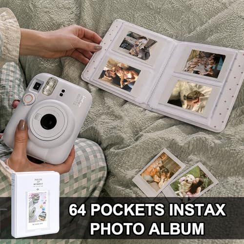 Funda para cámara Fujifilm Instax Mini 13 de cuero PU blanco miniatura 5