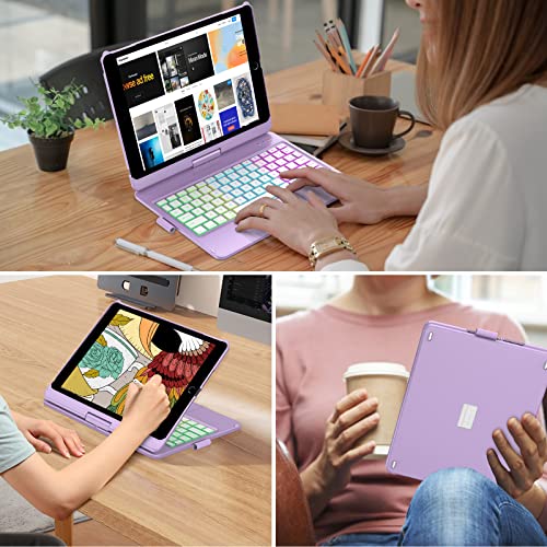 Ipad Keyboard Case For Ipad 10.2 9Th/8Th/7Th Gen,Touch Keyboard For Ipad 9Th Generation/8Th Gen/7Th Gen-360° Rotatable Protective Cover-Ipad Keyboard 9Th/8Th/7Th Gen With Pencil Holder-Ipad 9 Keyboard #TOP6